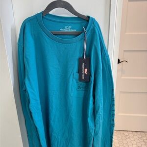 Vineyard Vines Men's Blue Long Sleeve hockey Tee nwt